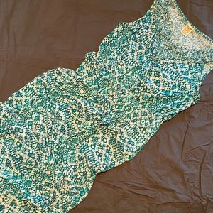 Turquoise-print Maxi Dress - sz 12/14
